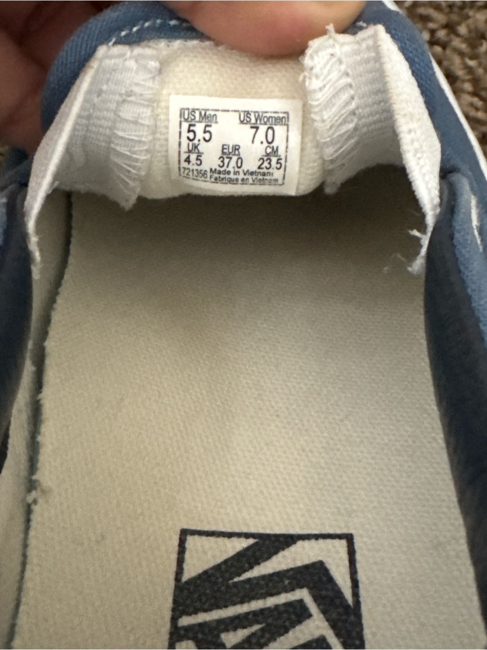 Vans Slip-On Sneakers in Slate Blue - Picture 5 of 5